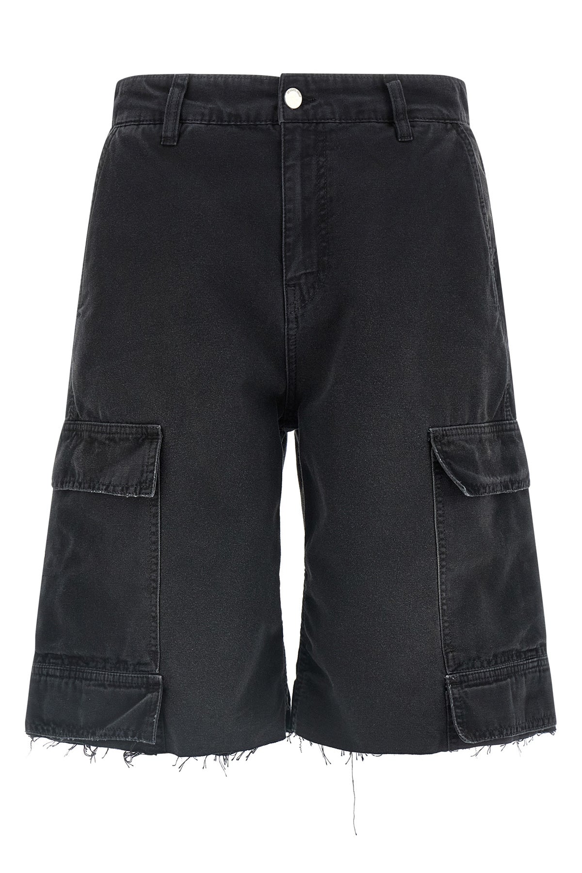 cargo short () cargo bermuda shorts in used-effect garment-dyed cotton denim