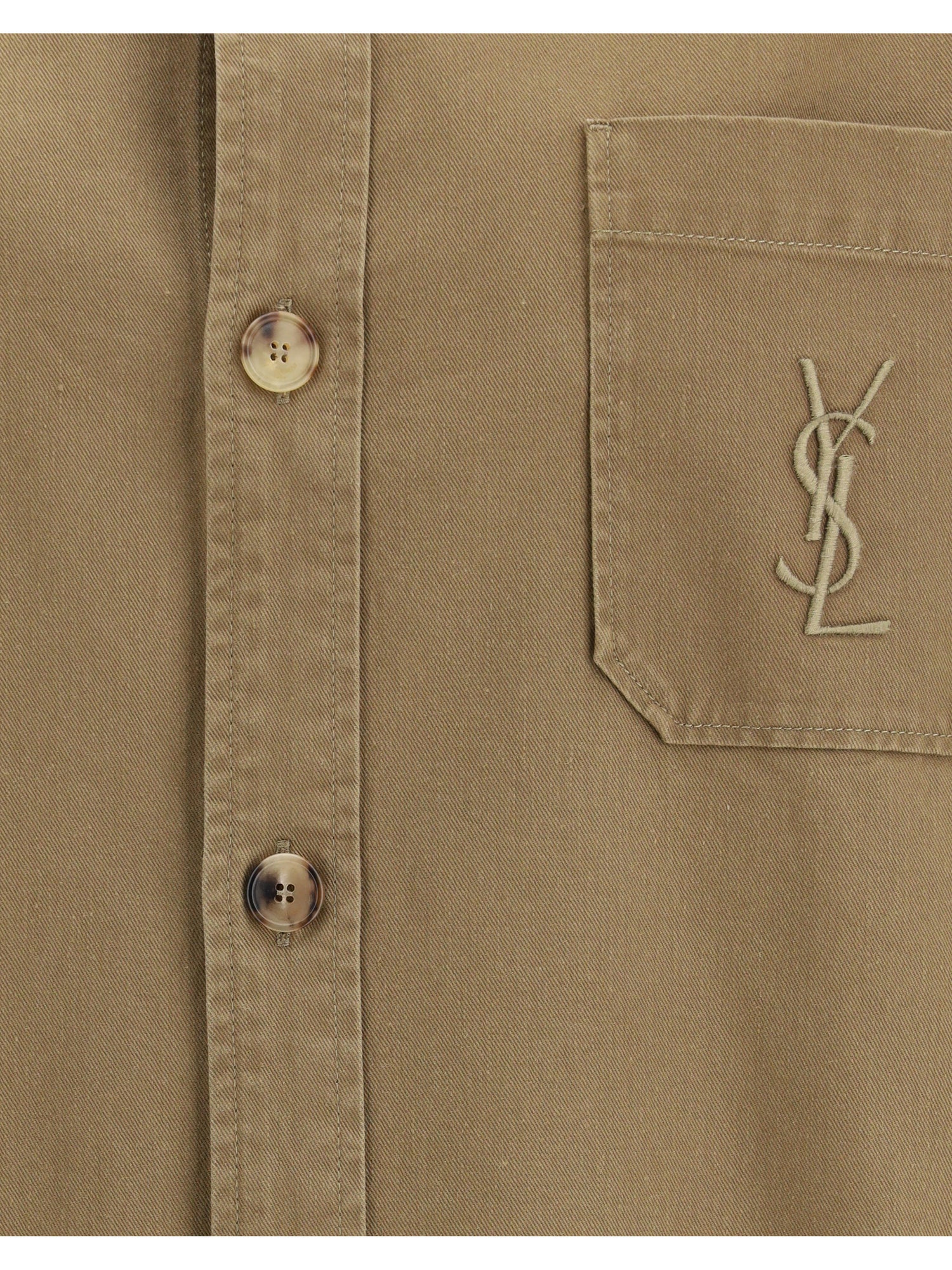 SAINT LAURENT L cassandre overshirt in cotton and linen gabardine
