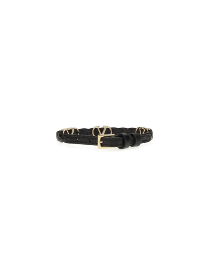 VALENTINO GARAVANI OS leather vlogo bracelet 
