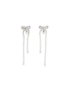 crystal bow and pearl drop earrings