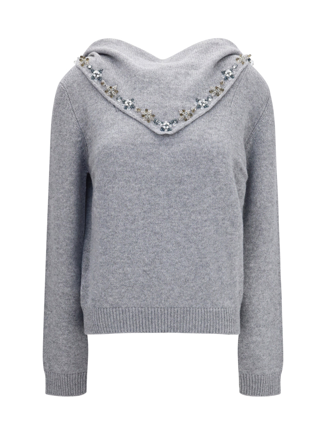 PRADA 42 sweater with integrated scarf