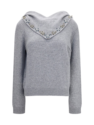 sweater with integrated scarf