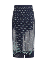 DRIES VAN NOTEN 38 jewel embellishments midi skirt