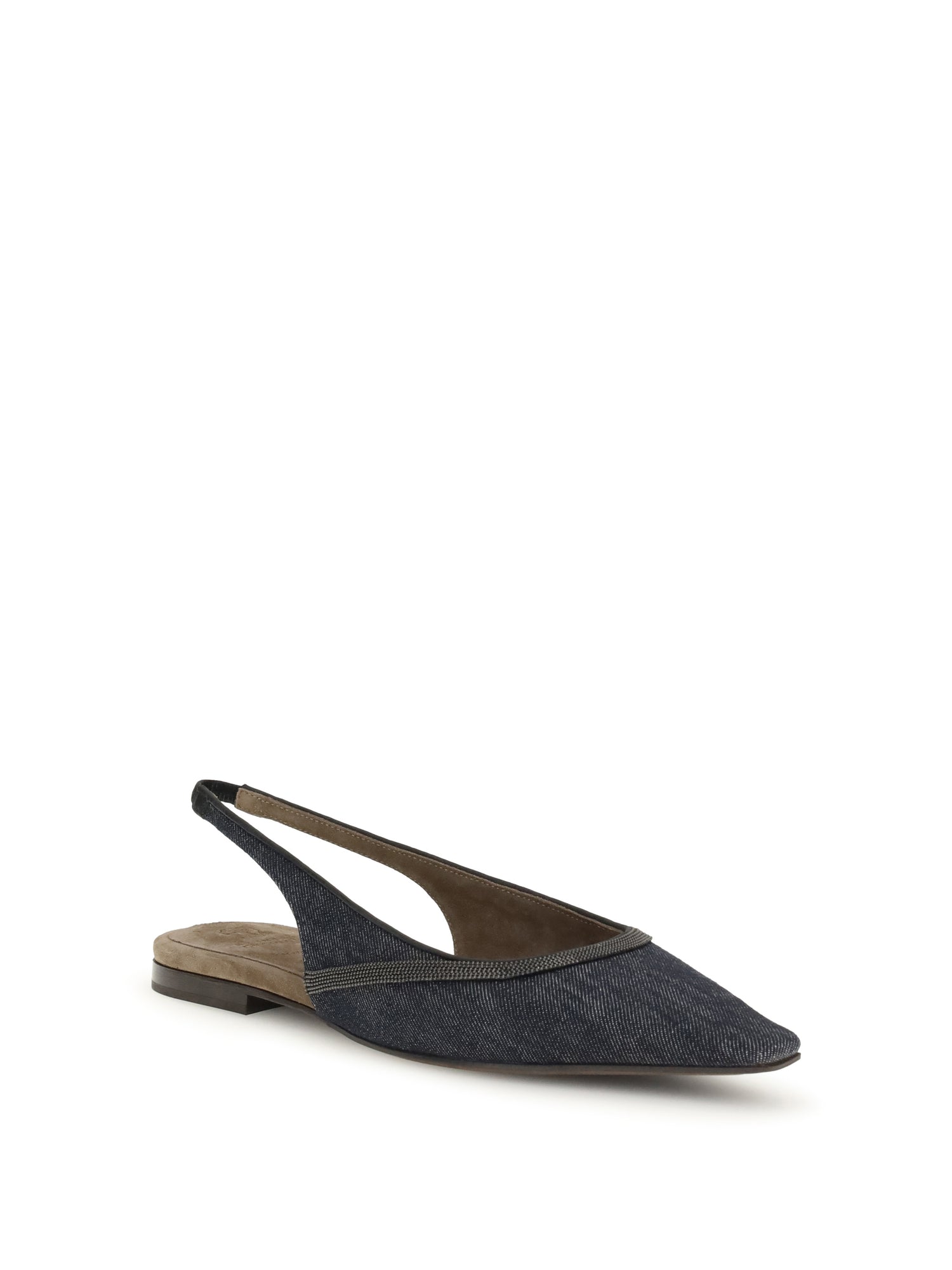 BRUNELLO CUCINELLI 36 denim slingback ballerinas