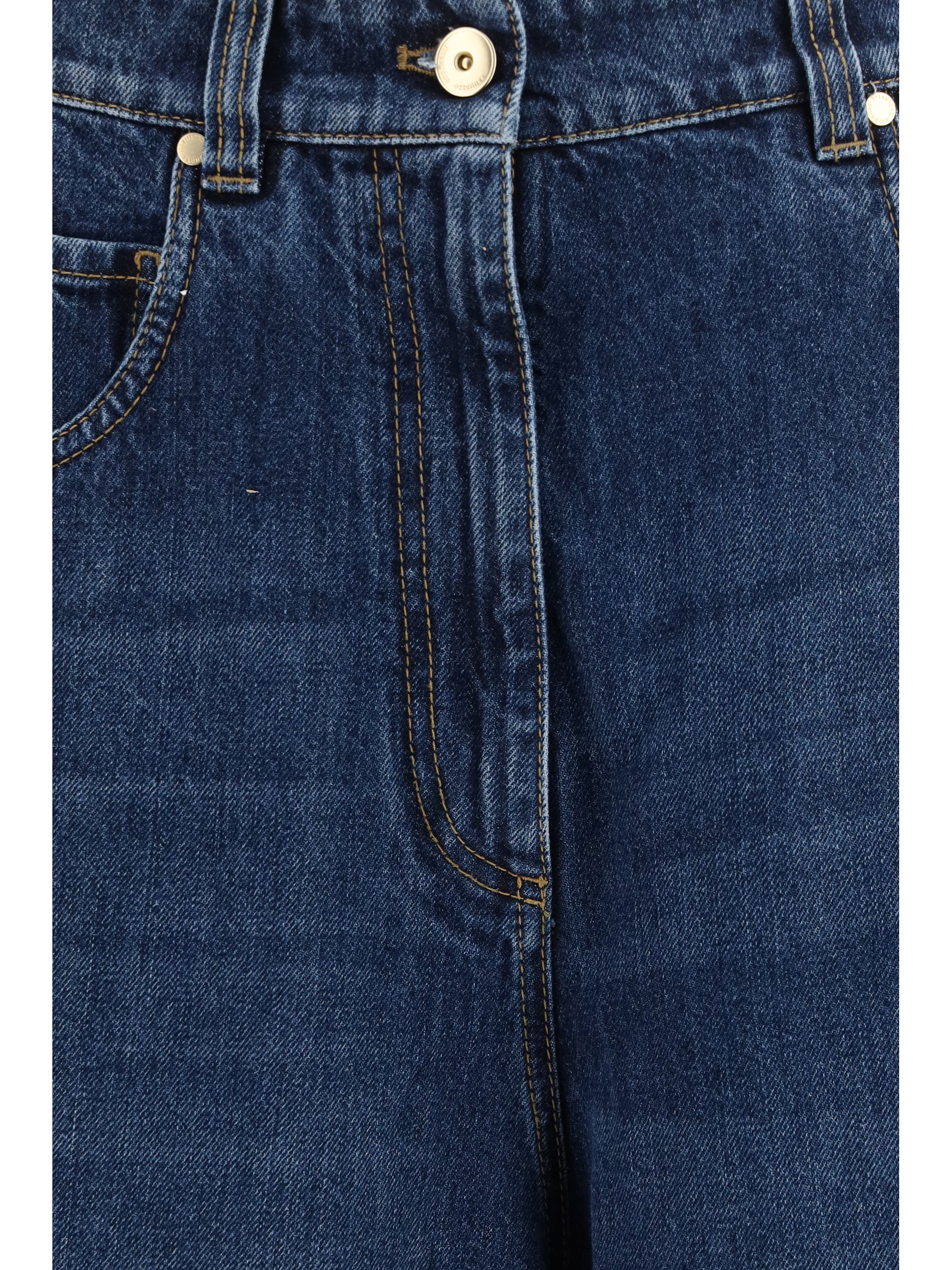 wide-leg denim jeans