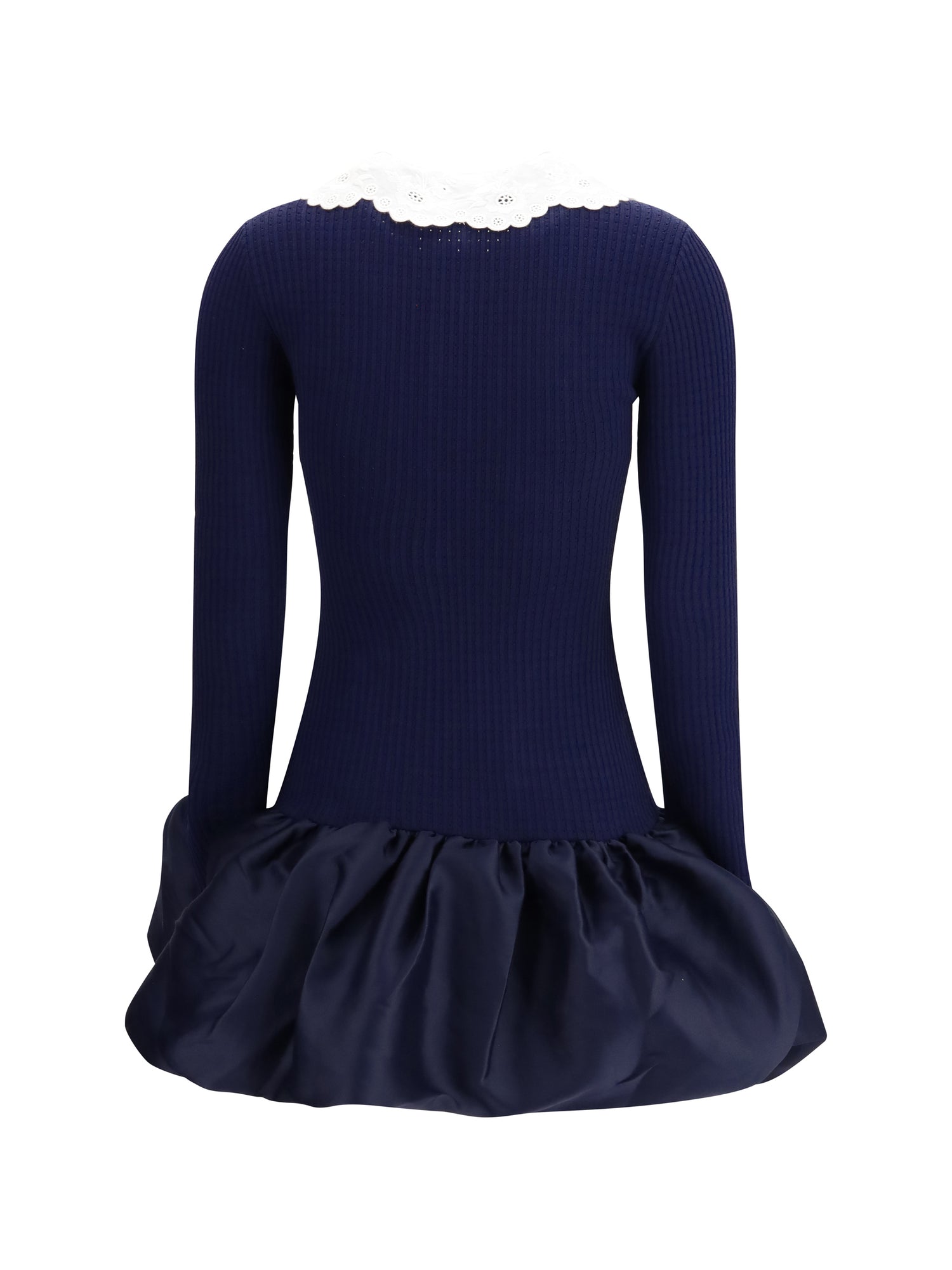 SELF-PORTRAIT M knit taffeta mini dress