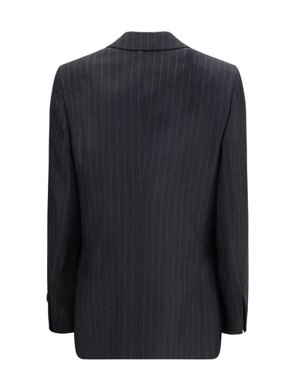 FERRAGAMO 42 double-breasted pinstripe blazer