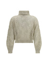 open-knit zip-up cardigan