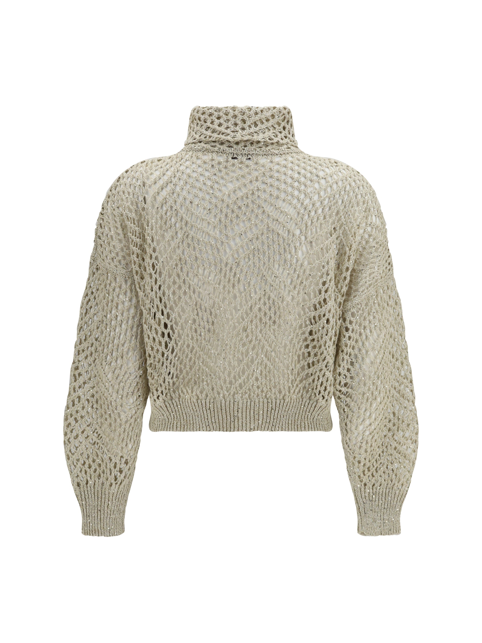 open-knit zip-up cardigan