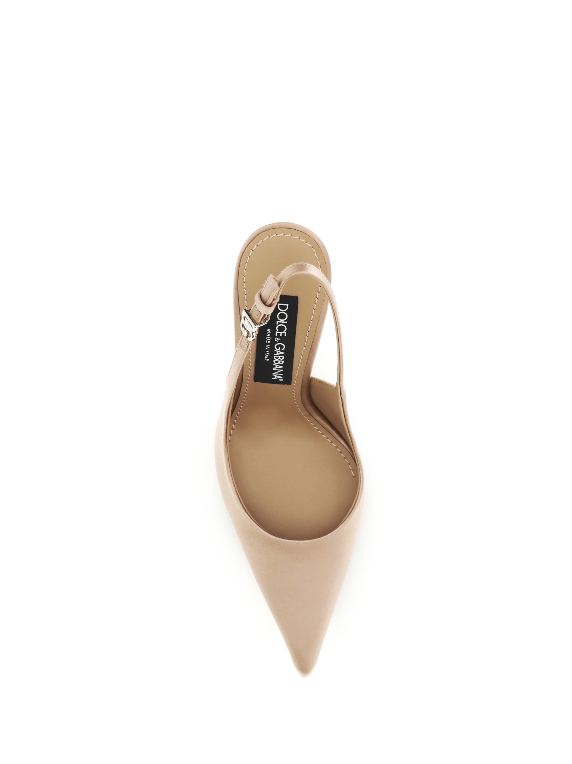 satin slingback pumps