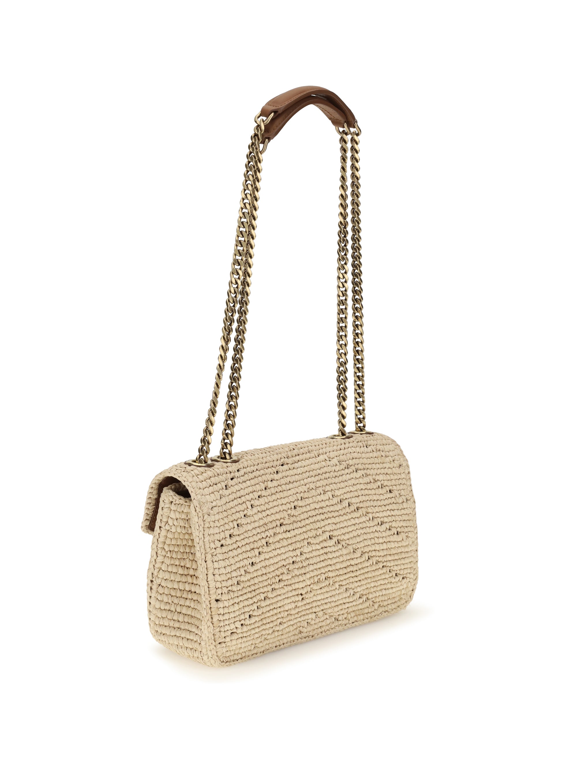 small raffia loulou shoulder bag