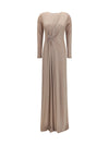 long chiffon dress with crystal detail