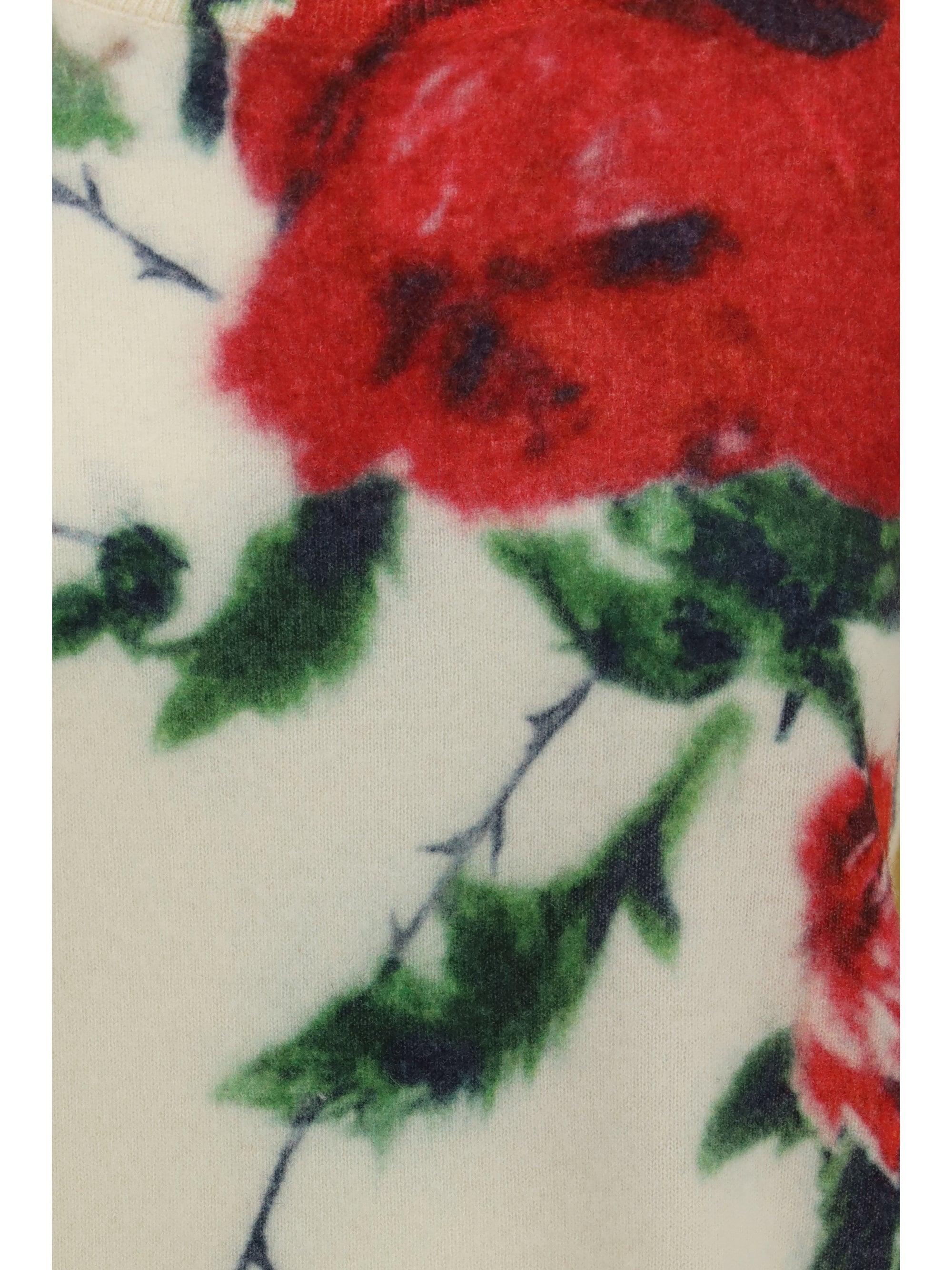 cashmere-blend sweater with rose print