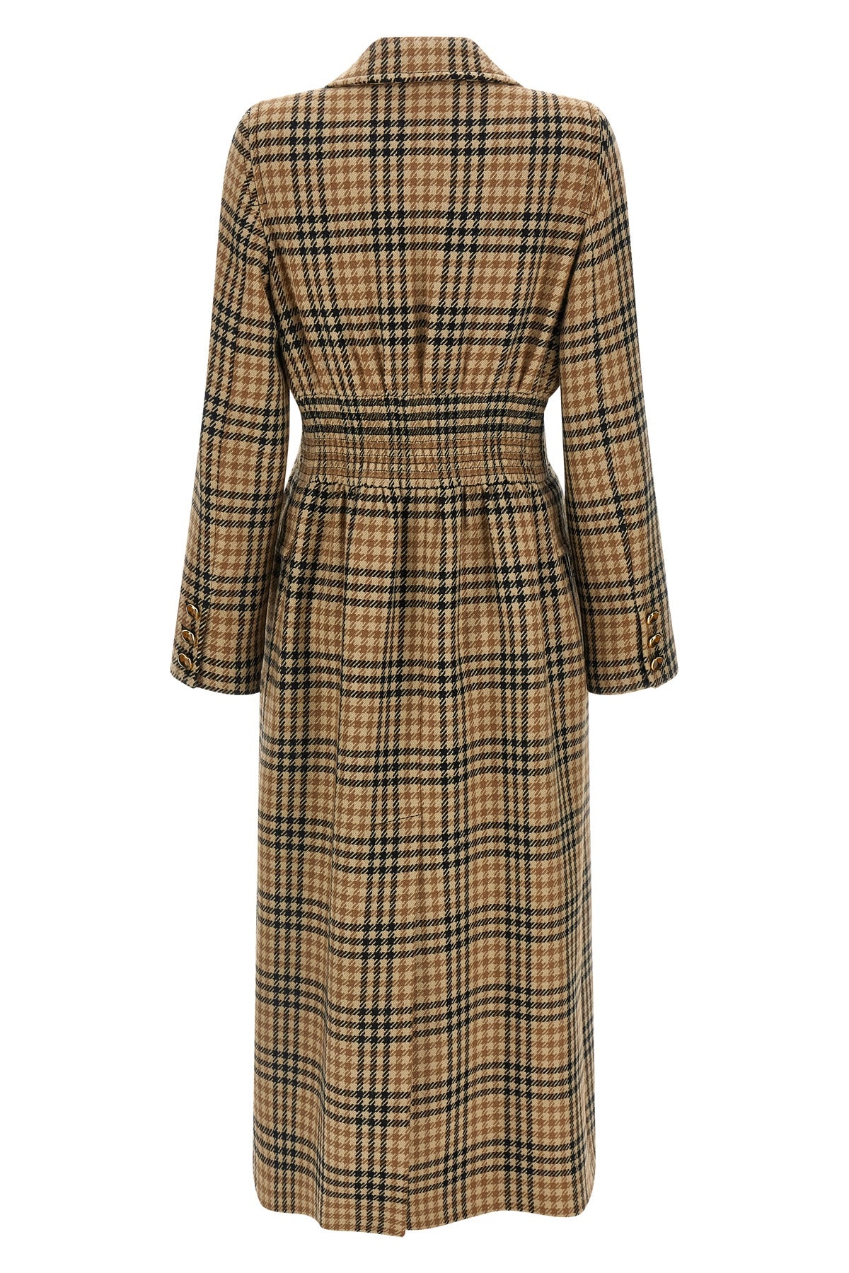 double-breasted virgin wool long coat