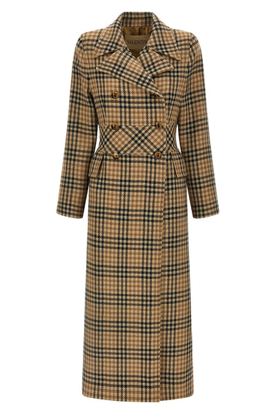 double-breasted virgin wool long coat