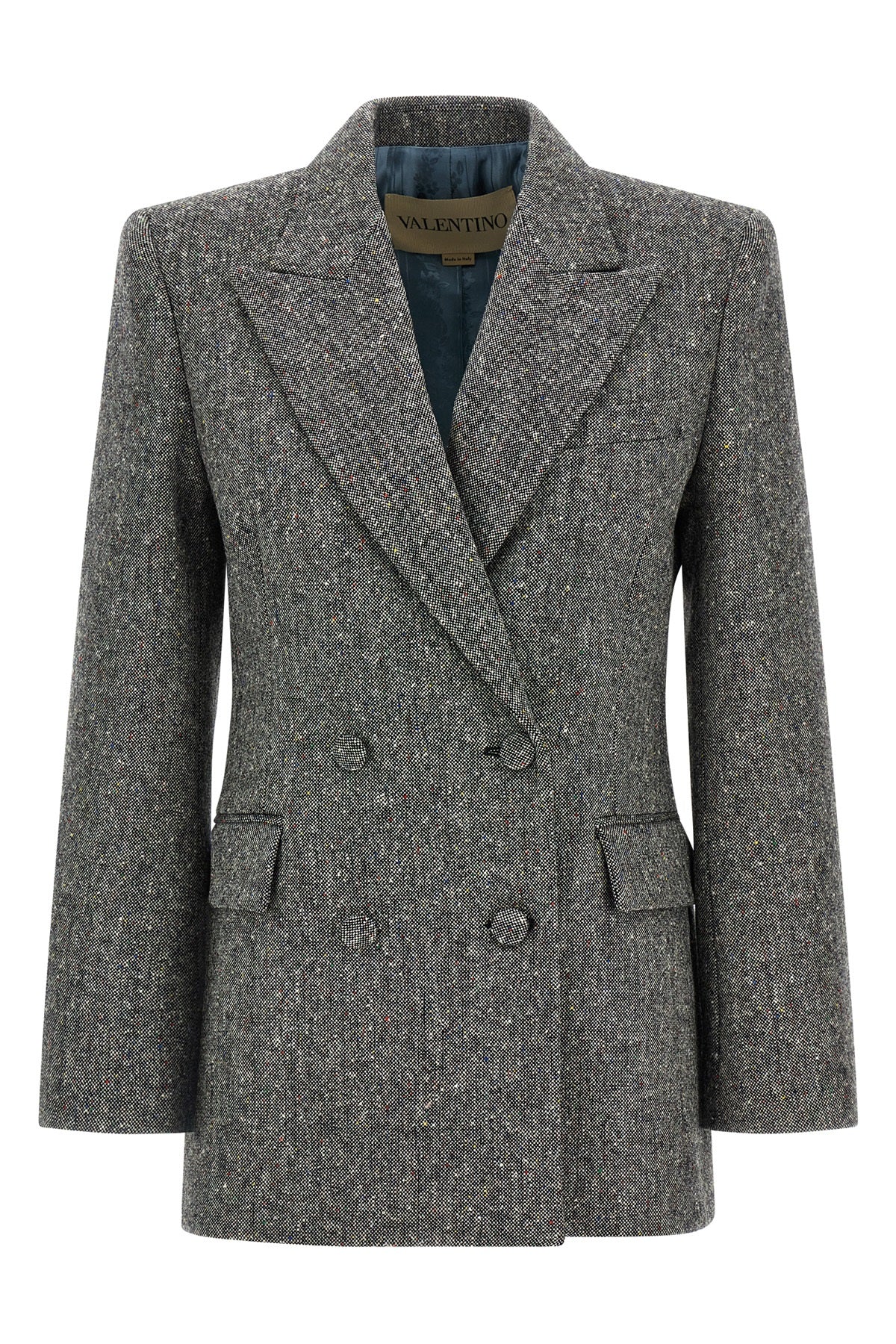double-breasted blazer in bottonato natte