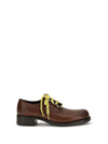 antique leather lace-up loafers
