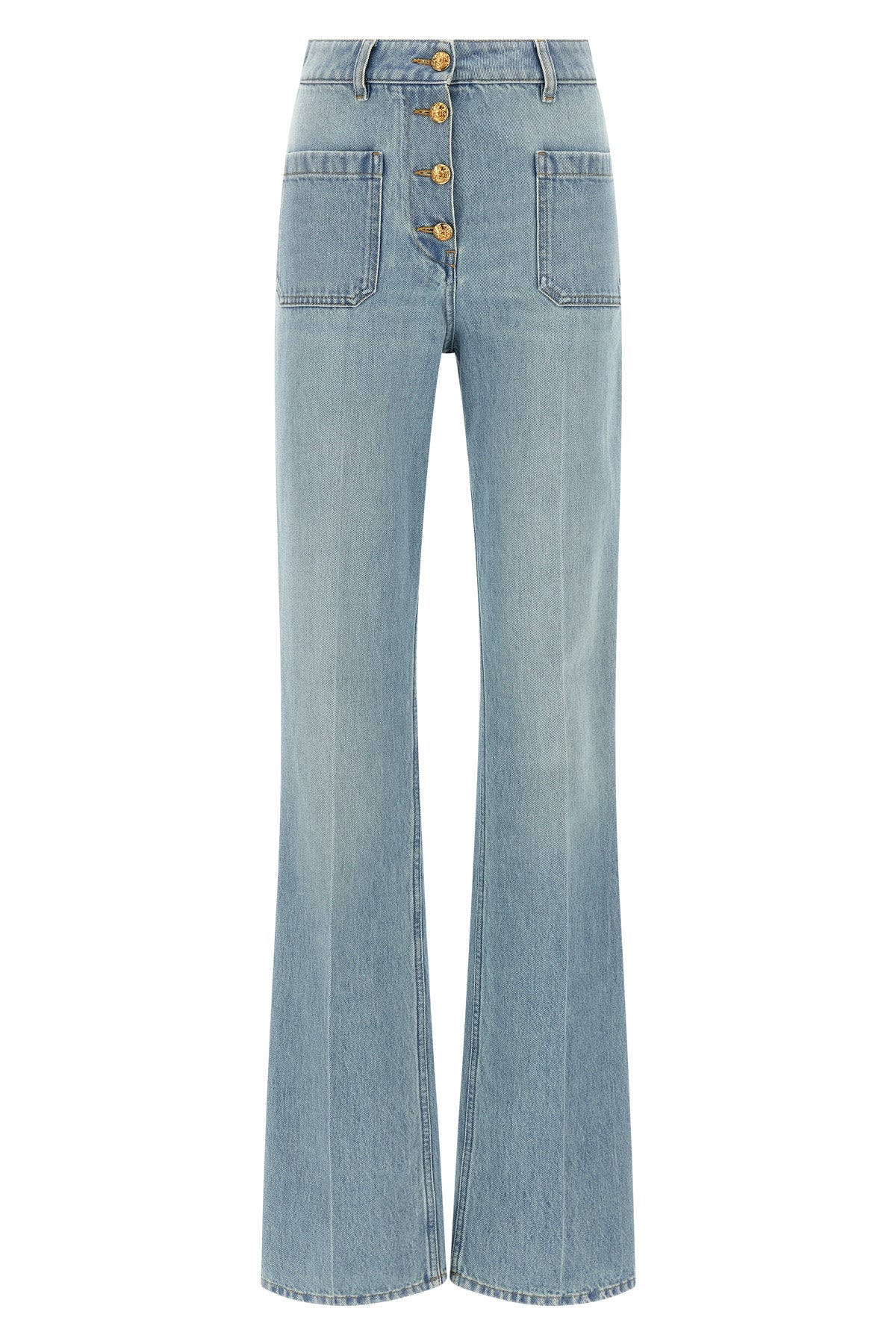 stone-washed cotton denim jeans