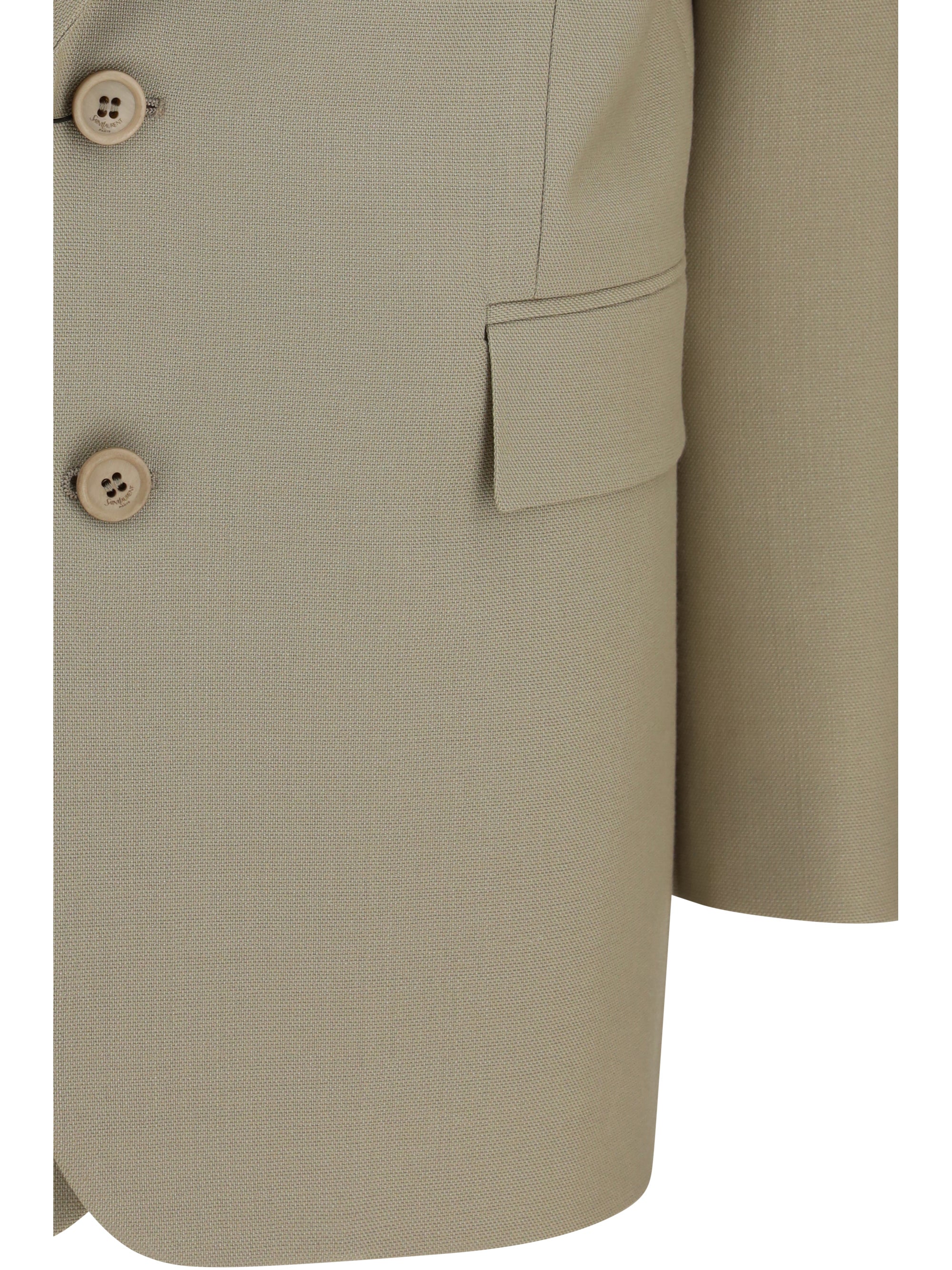 single-breasted jacket in wool and silk