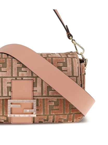 FENDI OS baguette velvet shoulder bag