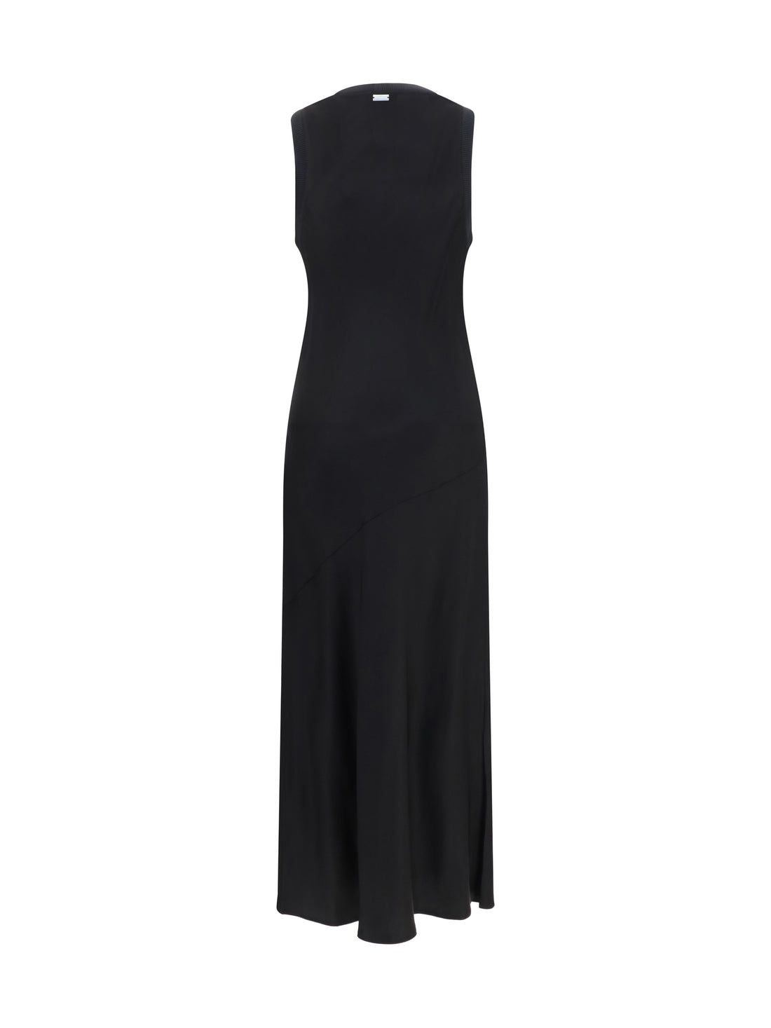 AMI PARIS 34 sleeveless long fluid satin dress 