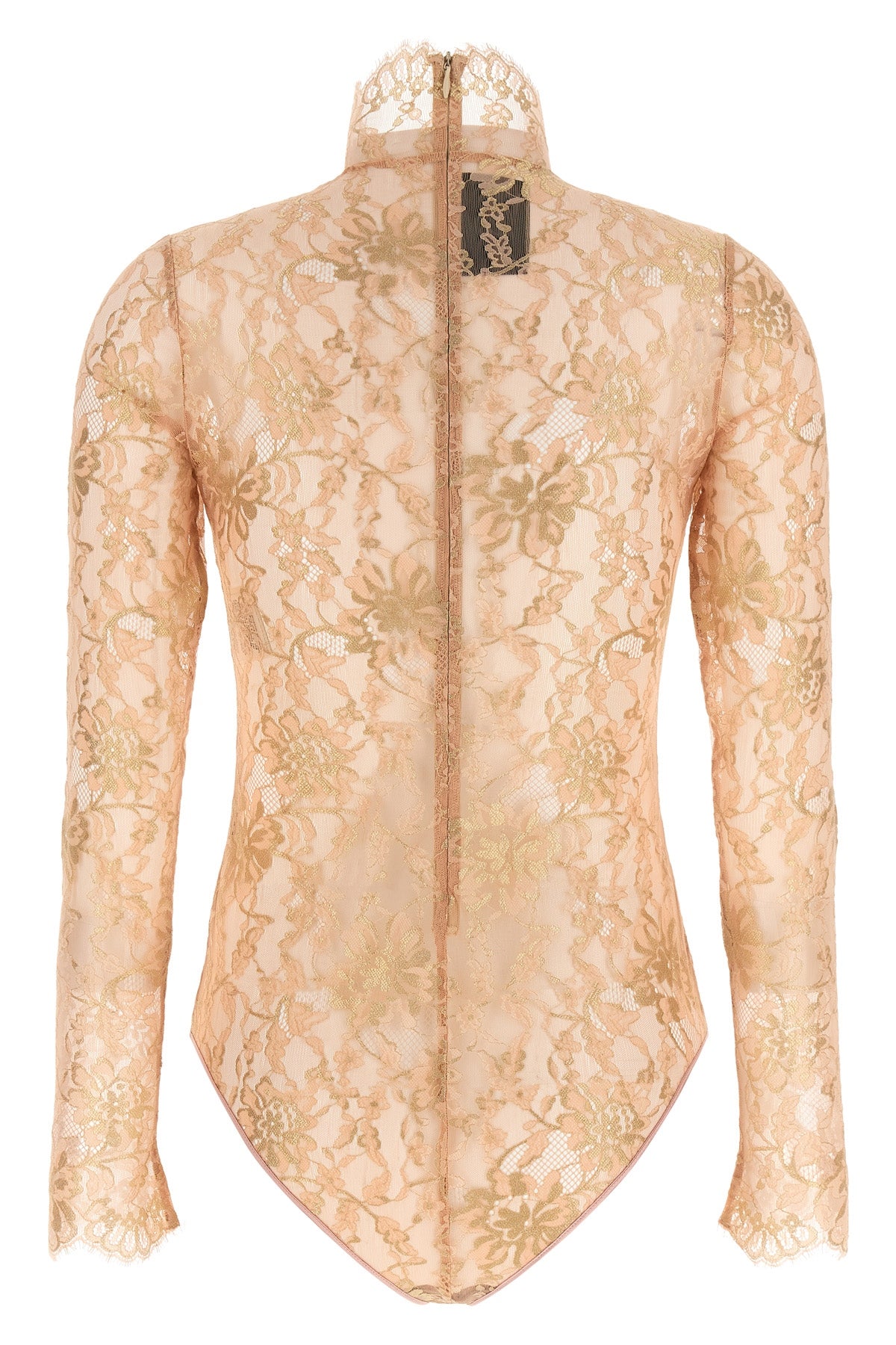 the valentino garavani bodysuit defines a tight silhouette through sophisticated