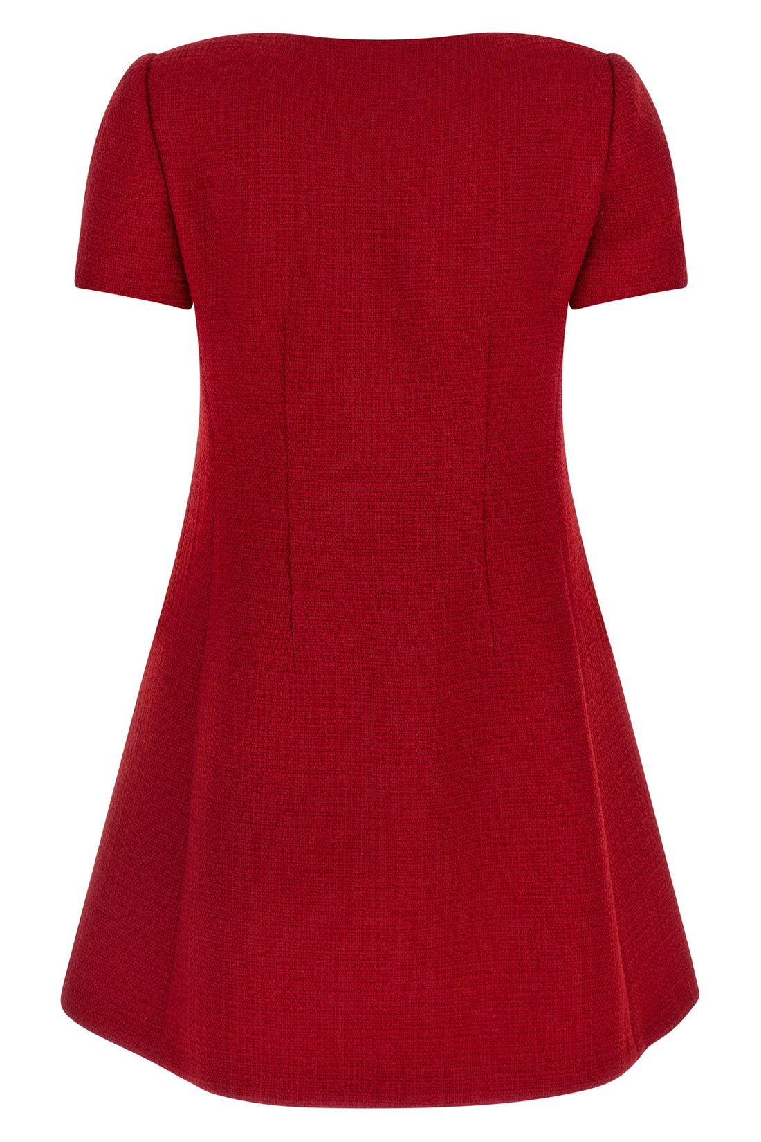 VALENTINO GARAVANI 42 plain wool tweed mini dress