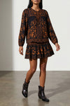 low shaft embroidered western ankle boots in leather-effect fabric