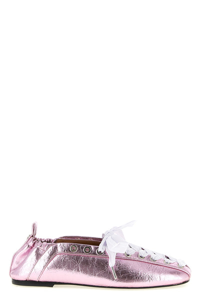 lace-up ballet flats in pélinova®