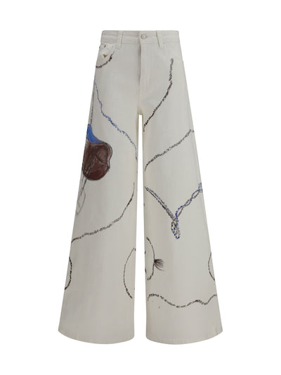 palazzo long painted jeans in regular fit