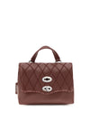 mini postina tramè leather top handle bag
