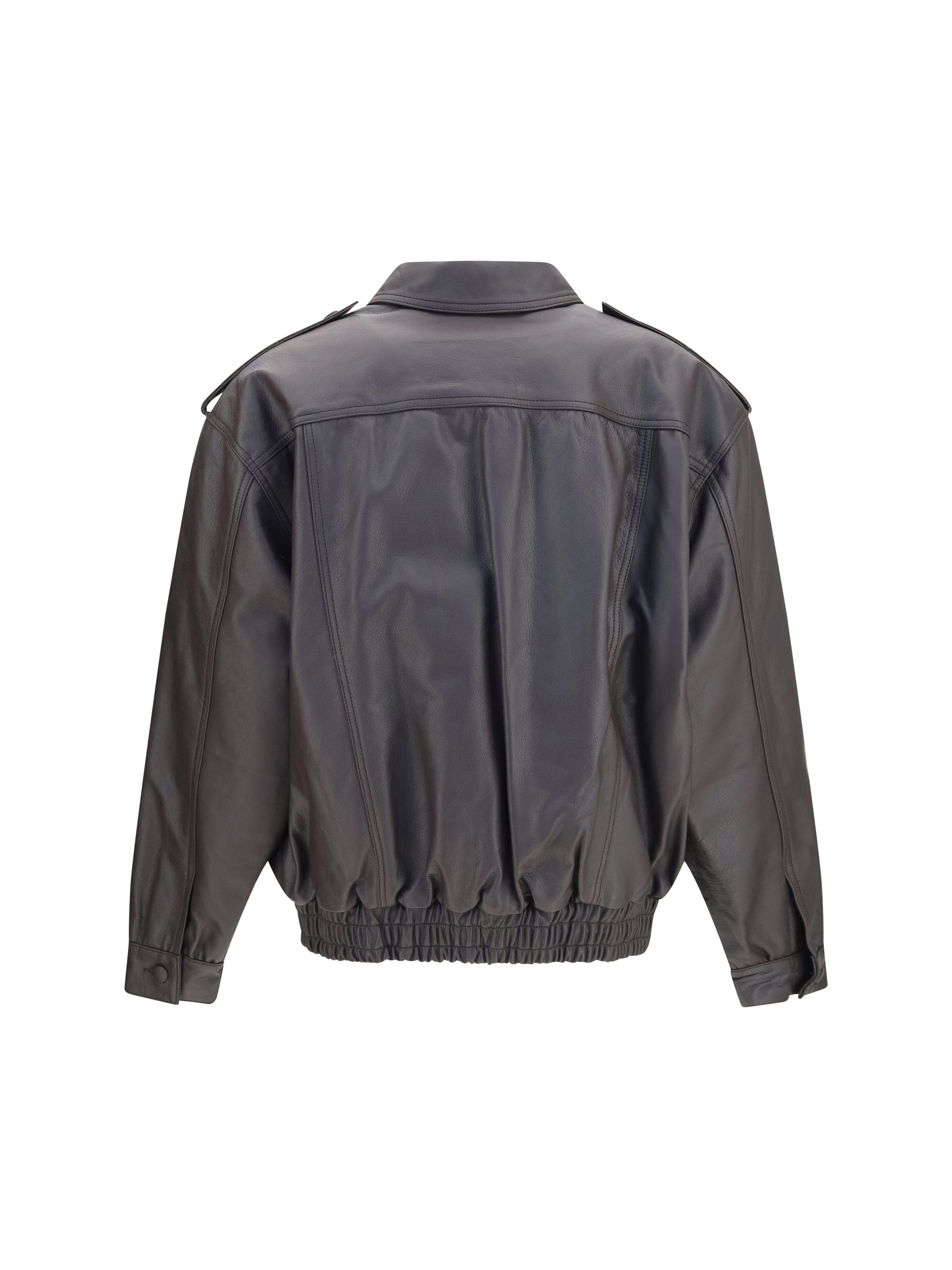 charlie ares leather bomber jacket