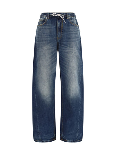 balloon jogger pants with crystal drawstring