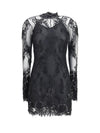 embroidered lace mini dress