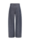 lightweight denim pants with pleats