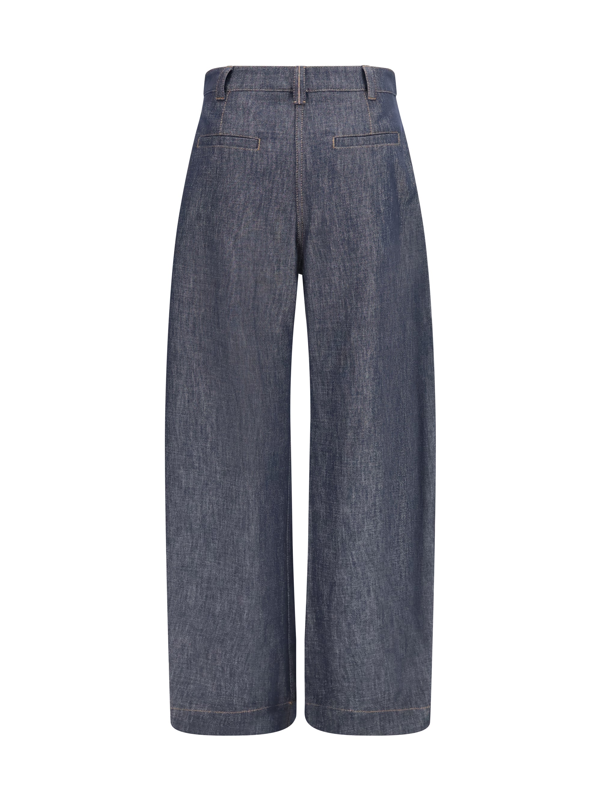 lightweight denim pants with pleats