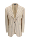 single-breasted regimental pinstripe jacket