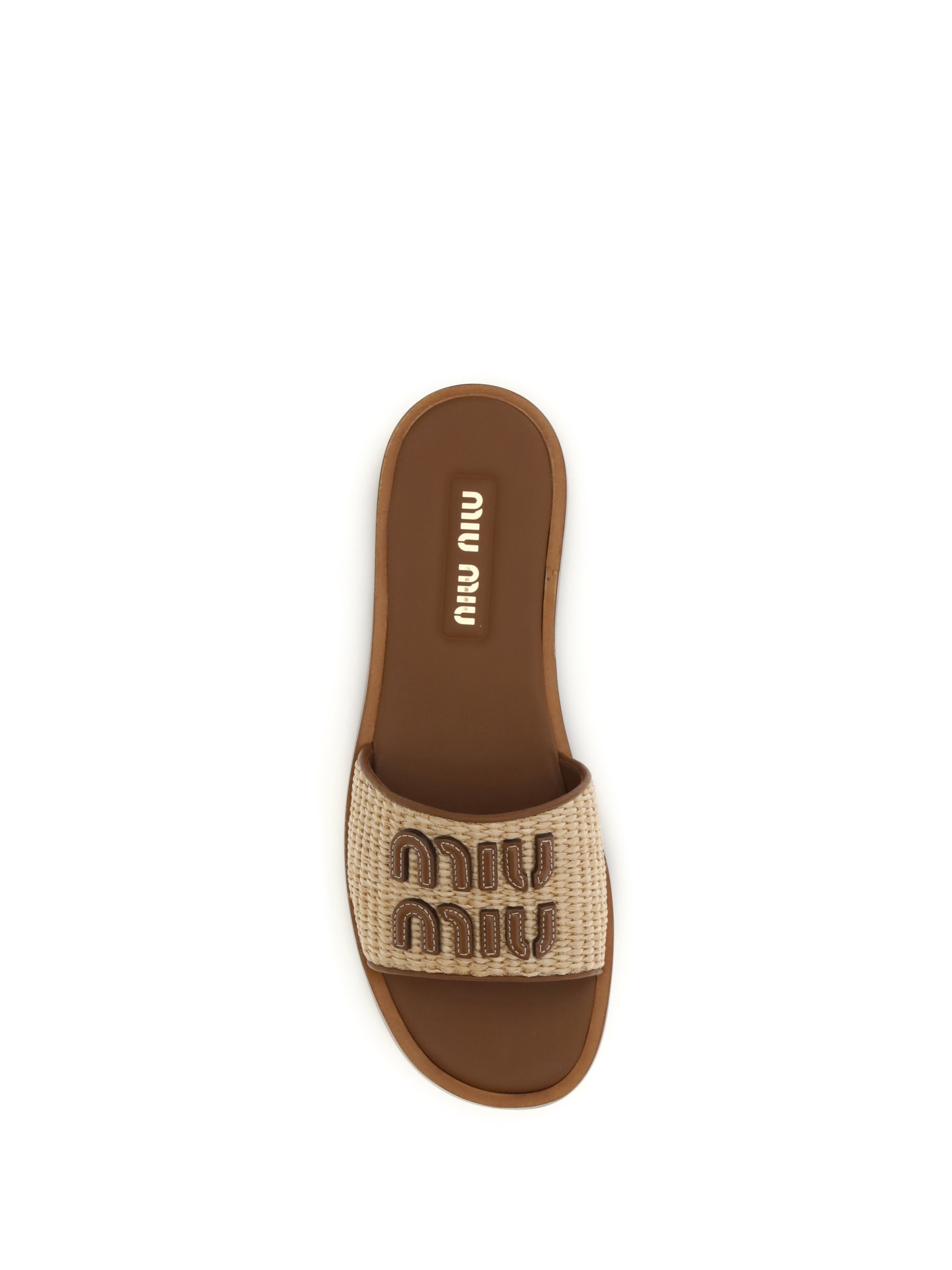 MIU MIU 37.5 raffia slippers sandals