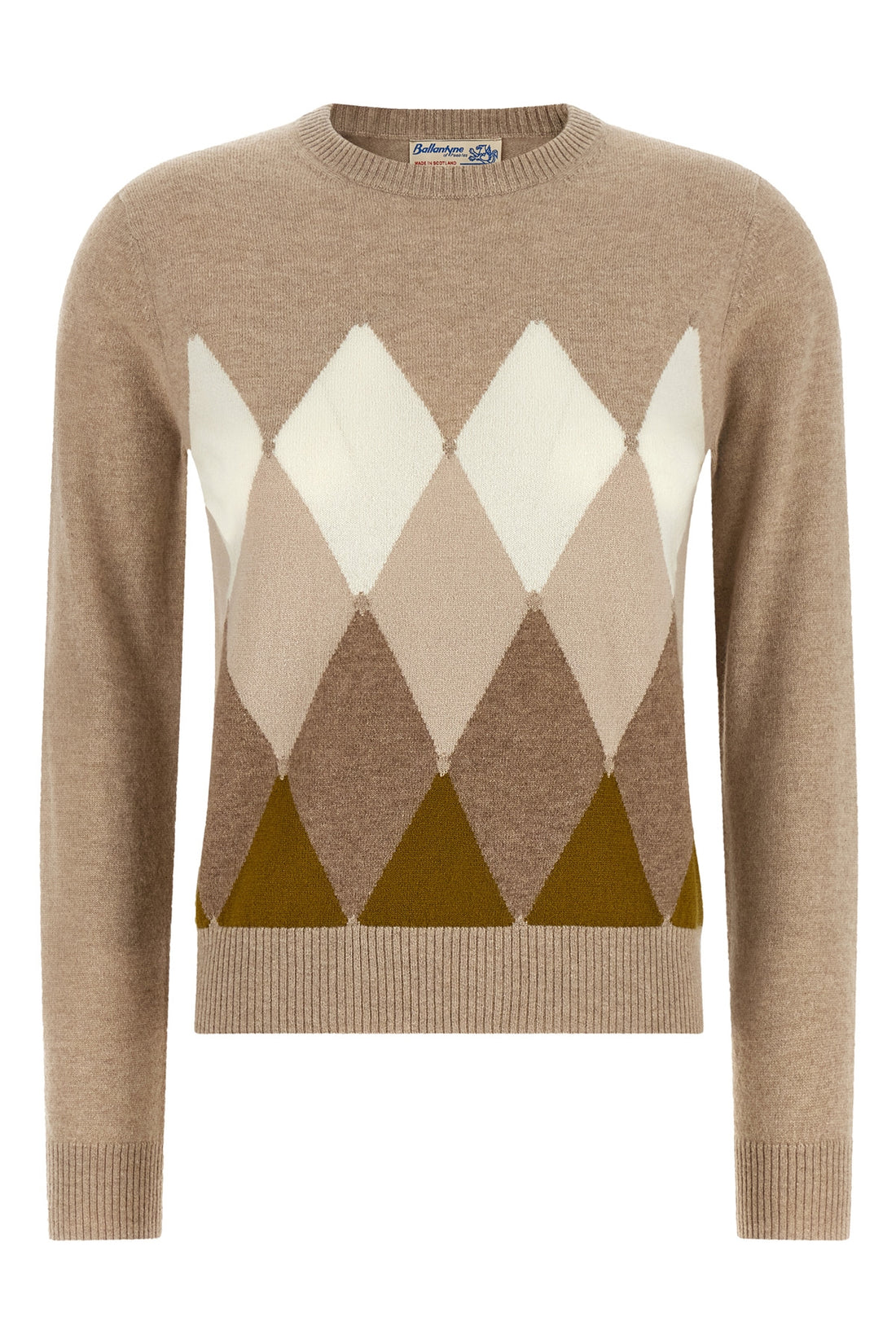 BALLANTYNE 40 the ballantyne classic diamond crew neck sweater exemplifies knitwear excellence