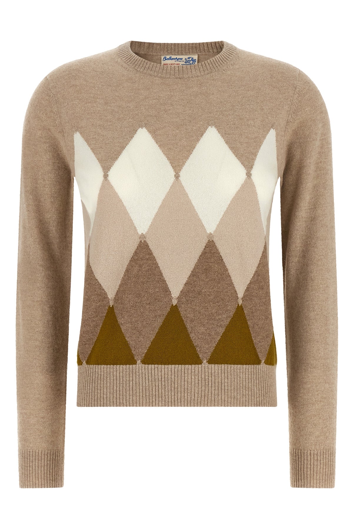 the ballantyne classic diamond crew neck sweater exemplifies knitwear excellence