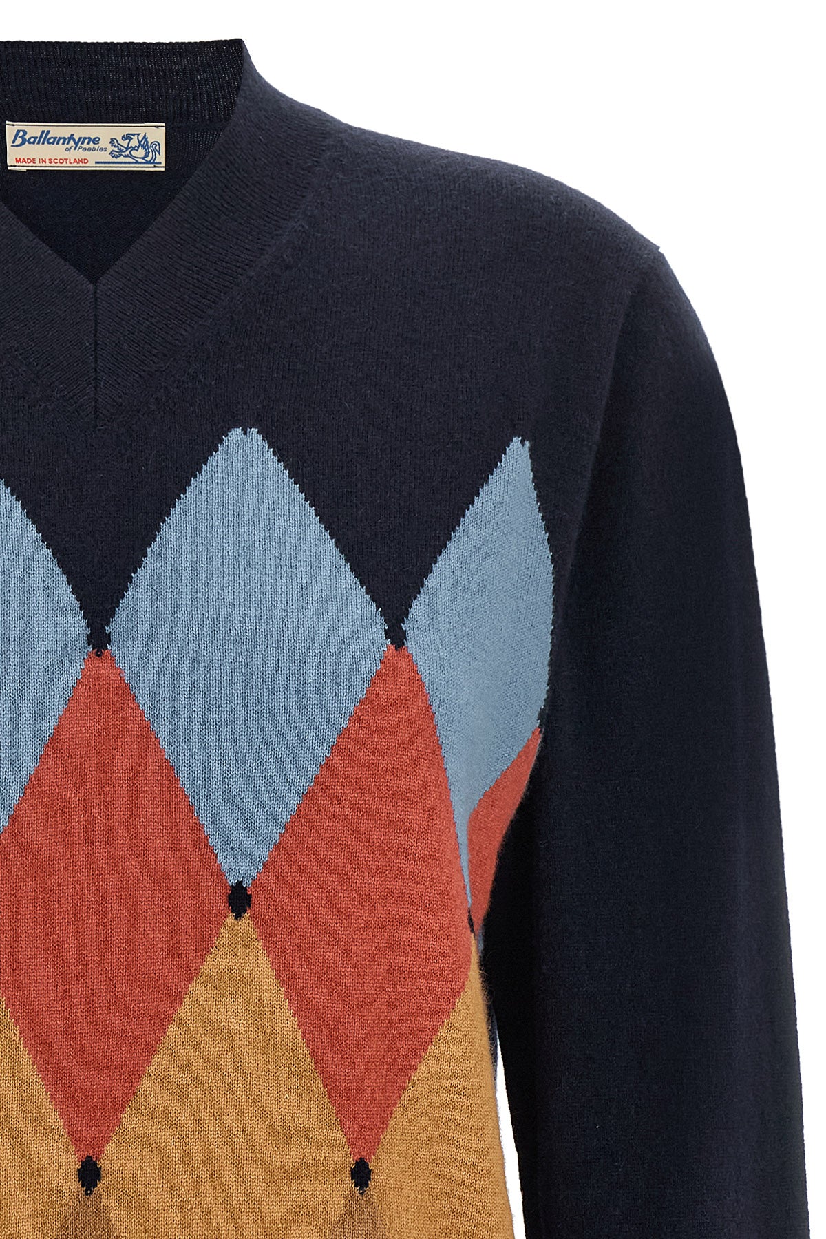 the ballantyne v-neck sweater is made of pure cashmere