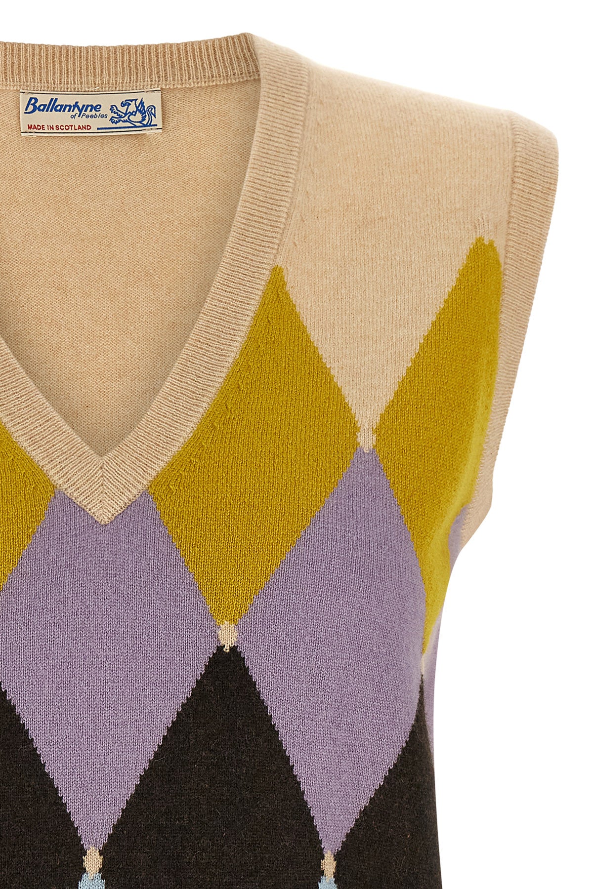 the ballantyne new diamond vest redefines the codes of traditional knitwear thro