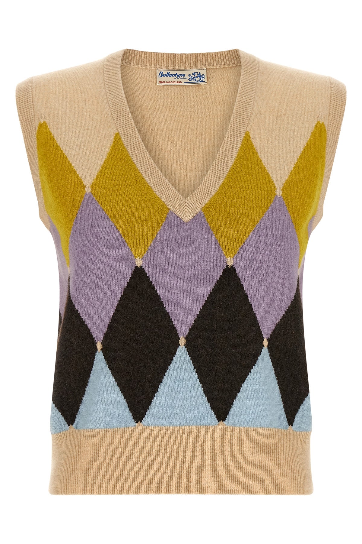 the ballantyne new diamond vest redefines the codes of traditional knitwear thro