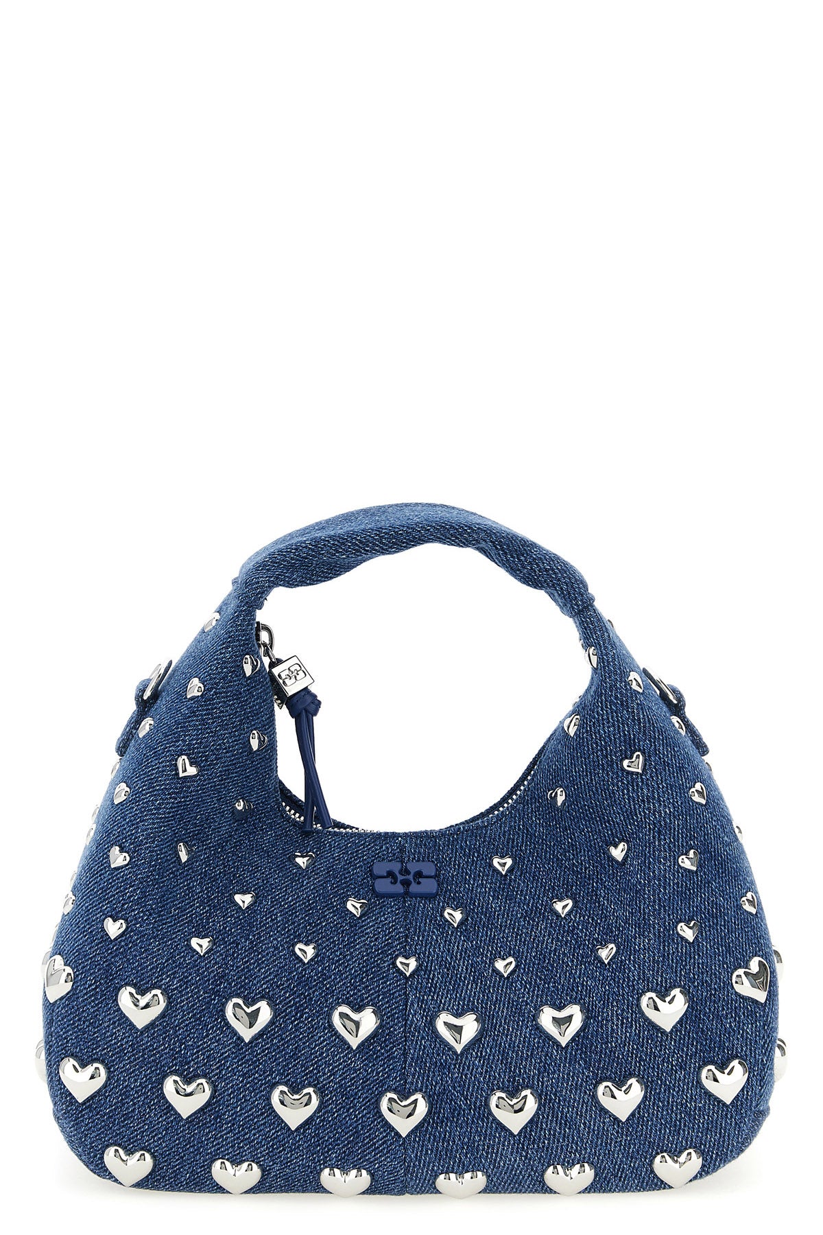 denim stud mini hobo cotton denim handbag