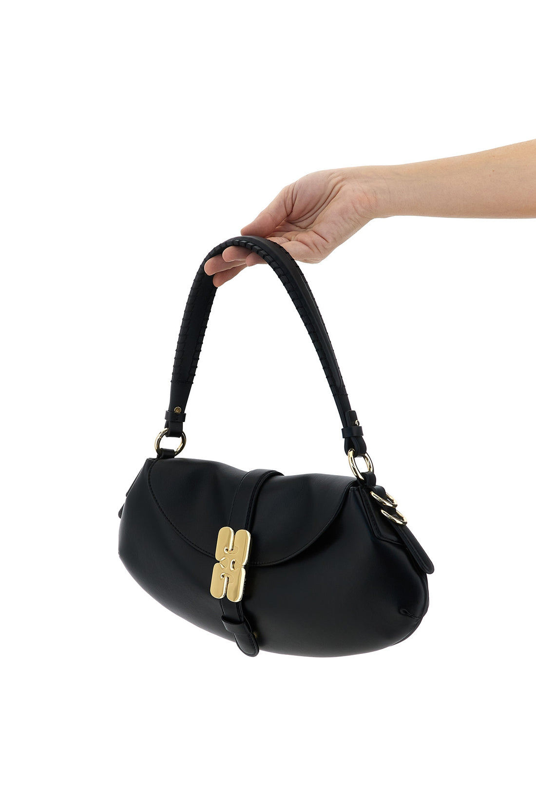 GANNI OS b-kat shoulder bag in leather-effect fabric
