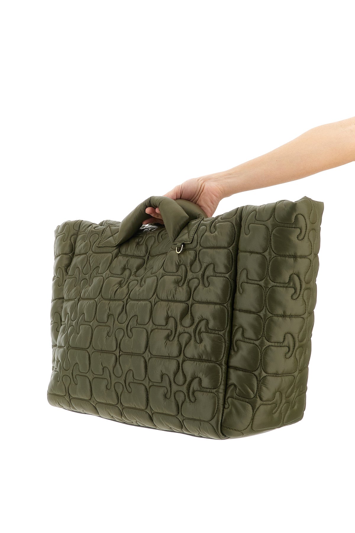 quilted re-tech xxl tote shopping bag in monogram quilted and padded technical