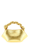 bou mini handbag in craquelé metallic leather-effect fabric