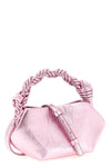 bou mini handbag in craquelé metallic leather-effect fabric