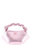 bou mini handbag in craquelé metallic leather-effect fabric
