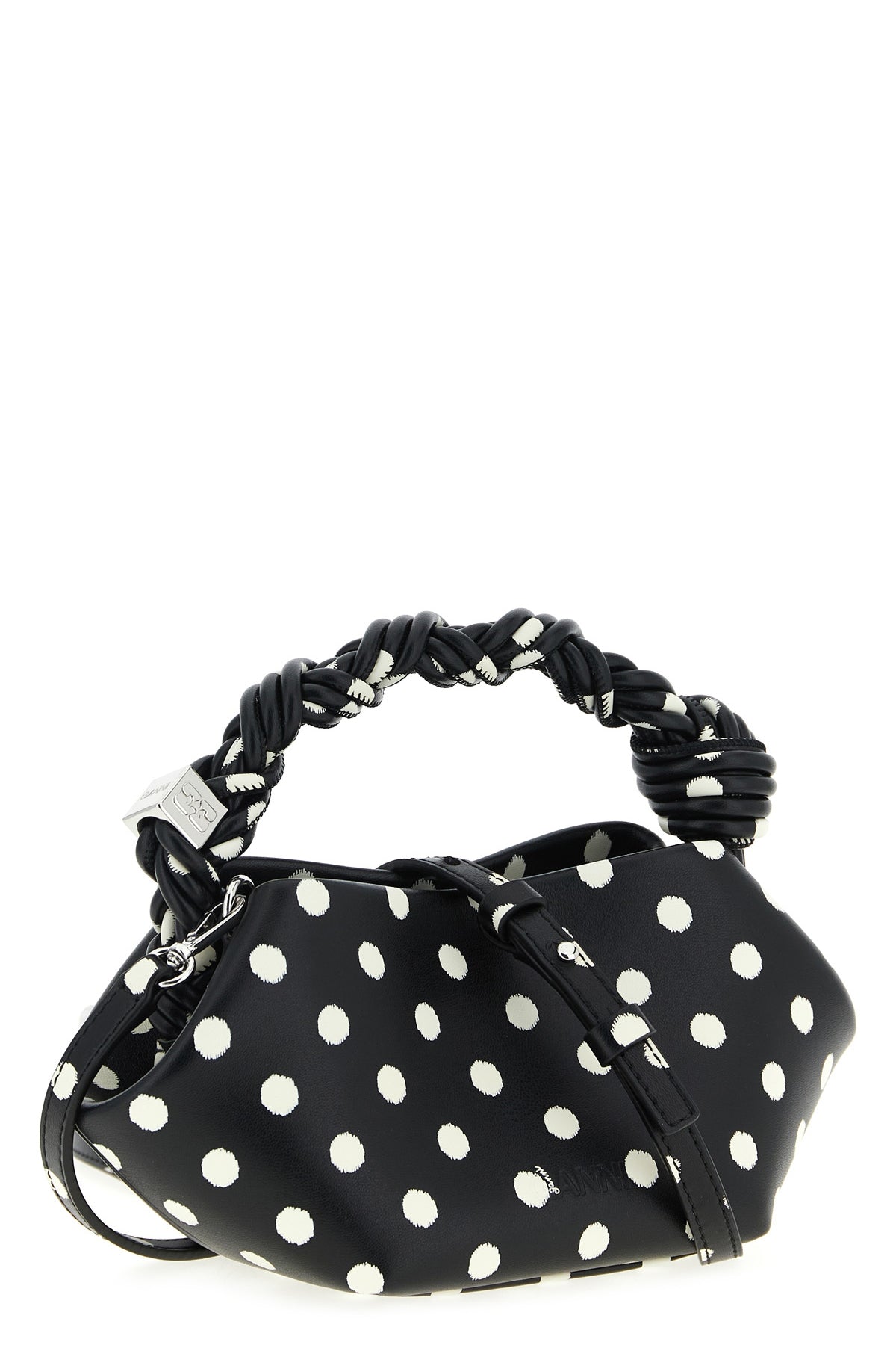 polka-dot bou mini handbag in leather-effect fabric
